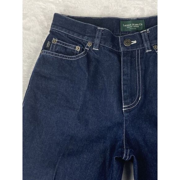 Lauren Jeans Co. Premium Womens Jeans Mid Rise Blue Dark Wash‎ Denim Size 2P - Picture 5 of 16